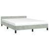 vidaXL Bed Frame With Headboard Light Grey