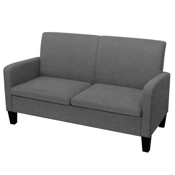 vidaXL 2-seater Sofa Dark Gray Polyester, Foam, Pinewood 53.1x25.6x29.9 in