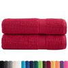 vidaXL Bath Towel Set of 2 Red 100% ring-spun cotton 39.4 x 59.1 in