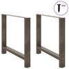 vidaXL Coffee Table Leg Set of 2 Natural Steel Powder-coated steel Large