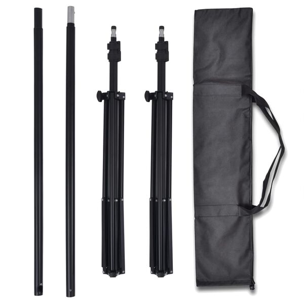 vidaXL Photo Studio Kit 3 Cotton Backdrops Adjustable Frame 10x10 ft