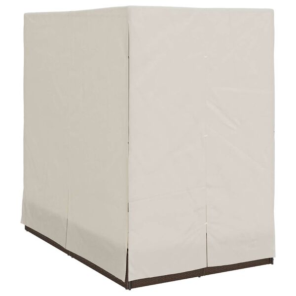 vidaXL Double Sun Lounger with Roof Brown 205 x 129 x 200 cm PE rattan