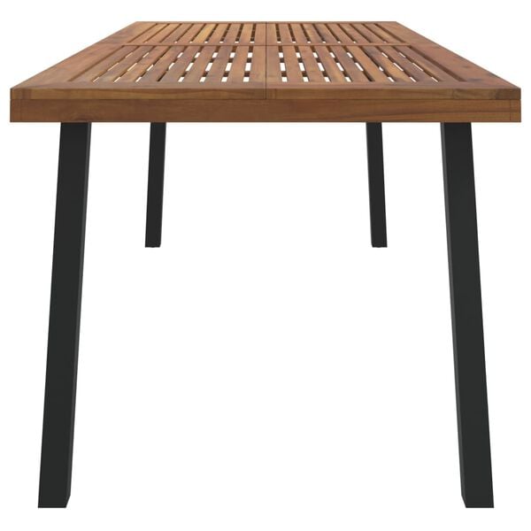 vidaXL Garden Table Wood and Metal Solid acacia wood, powder-coated metal