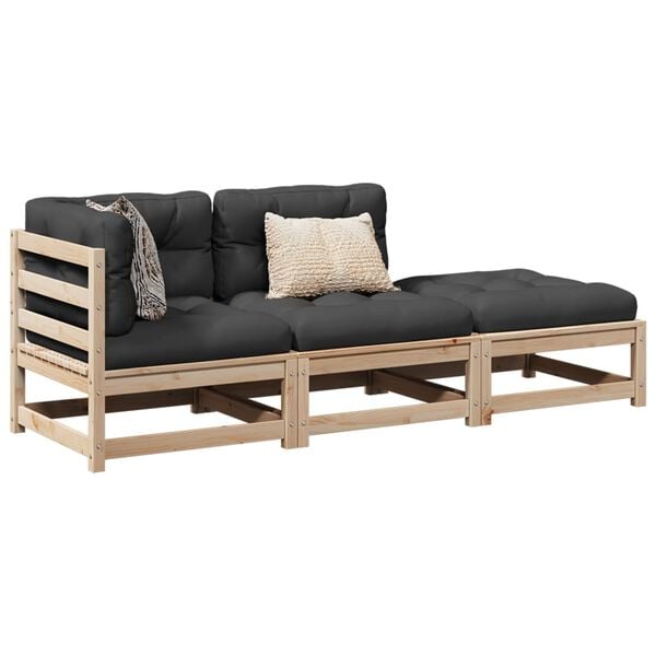 vidaXL Patio Sofa Set Anthracite, wood