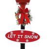 vidaXL Christmas Street Lamp Black, Red ABS, PVC 70.9 in tall