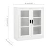 vidaXL Office Cabinet White Steel and tempered glass