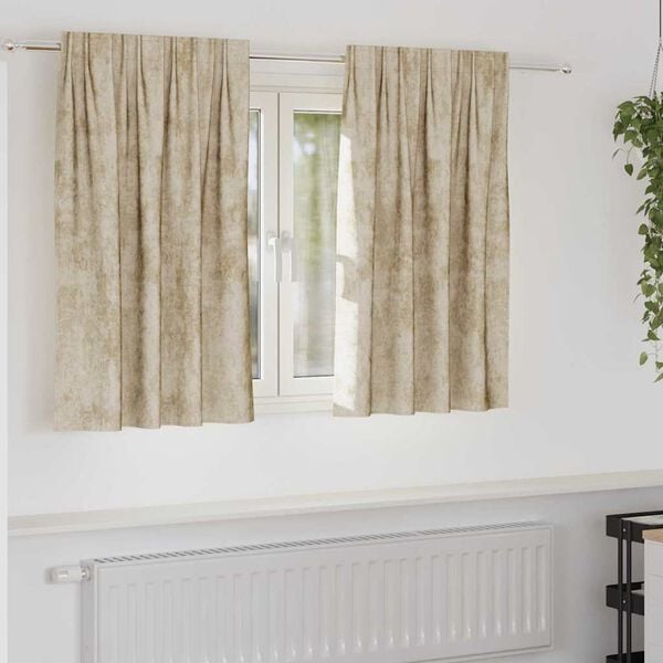 vidaXL Velvet Curtains 2 pcs Cream 55.12 x 55.12 in Velvet
