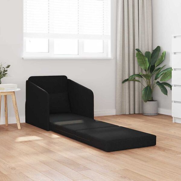 vidaXL Sofa Bed Black 25.59 x 31.50 x 32.68 in Velvet