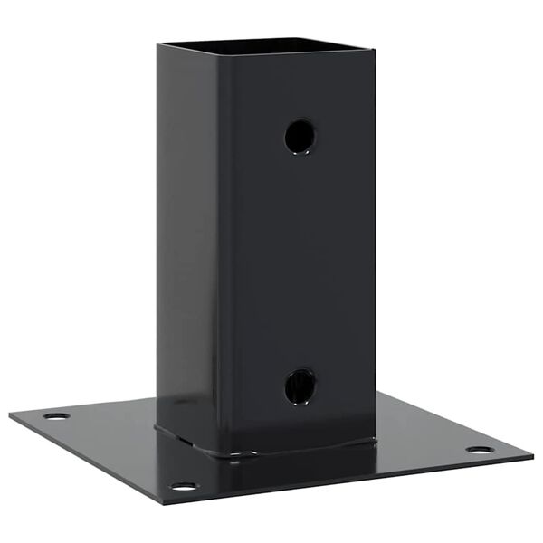 vidaXL Post Bases Square 4 pcs Anthracite 2.80x2.80" Powder-coated Steel