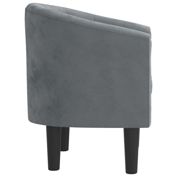 vidaXL Tub Chair Dark grey Velvet (100% polyester), pinewood, plywood