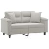 vidaXL 2-seater Sofa Light grey Microfiber fabric (100% polyester), metal