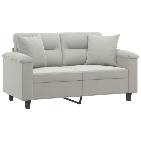 vidaXL 2-seater Sofa Light grey Microfiber fabric (100% polyester), metal