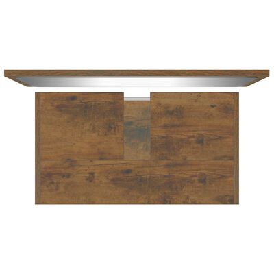Wide bathroom vanity unit with two doors and integrated countertop