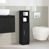 vidaXL Bathroom Cabinet Black Engineered wood Slim Bathroom Cabinet