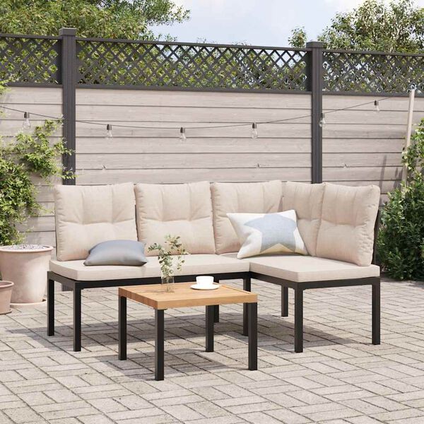 vidaXL Bench Set Black, Brown, Taupe