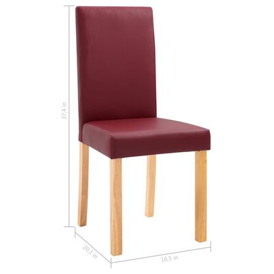 vidaXL Dining Chairs 6 pcs Red Faux Leather