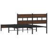 vidaXL Bed Frame Brown Oak Steel, Engineered Wood Full Rectangular