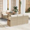 vidaXL Garden Sofa Set with Cushion 6 pcs Beige and Cream Poly Rattan