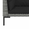 vidaXL Garden Sofa Dark Grey, Black