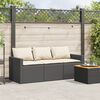 vidaXL Garden Sofa Black and Cream White