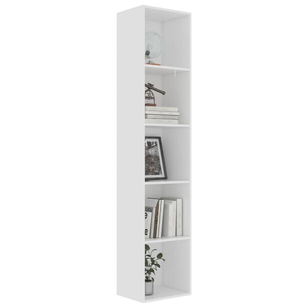 vidaXL Book Cabinet White Engineered wood Tall Book Cabinet