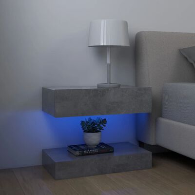 vidaXL TV Cabinet with LED Lights Concrete Gray 23.6"x13.8"
