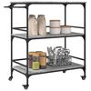 vidaXL Kitchen Trolley Gray Sonoma 39.6"x19.7"x41.3" Engineered Wood