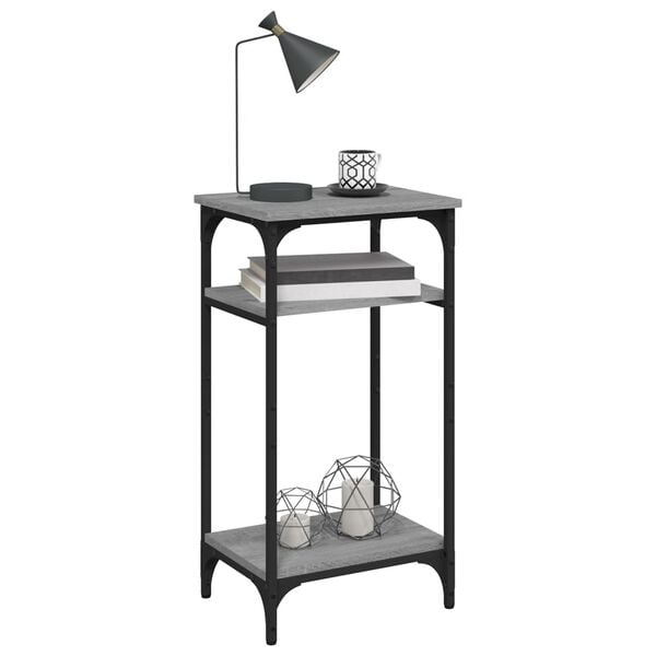 vidaXL Side Table Grey Sonoma Engineered Wood, Steel Medium