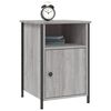 vidaXL Bedside Cabinet Set of 2 Grey Sonoma Engineered Wood, Iron Medium