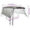 vidaXL 4-bow Bimini Top with Mesh Sidewalls 95.7x(78.7-83.9)x53.9"