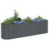 vidaXL Garden Raised Bed Grey Galvanized Steel 126.0 x 31.9 x 31.9 in