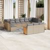 vidaXL Garden Sofa Set Beige PE rattan, powder-coated steel, acacia wood
