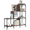 vidaXL Bookcase Brown oak Engineered wood, metal Medium Adjustable Feet