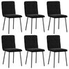 vidaXL Dining Chair Set of 6 Black Velvet, plywood, metal Standard