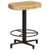vidaXL Bar Stool Set of 2 Natural wood and black Solid Mango Wood