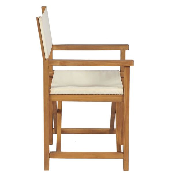 vidaXL Director's Chair Set of 2 Cream Teak wood, Polyester fabric