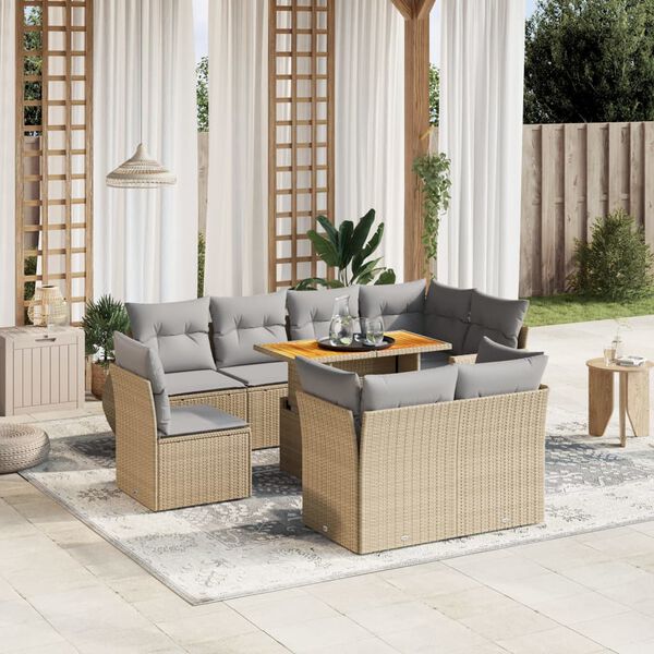 vidaXL Garden Sofa Set Beige, Light Grey