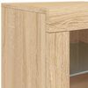 vidaXL Side Cabinet Sonoma oak Engineered wood, glass Compact