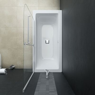 vidaXL Folding Shower Enclosure 2 Panels ESG 37.4"x55.1"