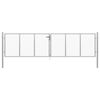 vidaXL Garden Gate Galvanised Steel 157.5x39.4" Silver