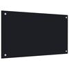 vidaXL Kitchen Backsplashes 2 pcs Black 27.6"x15.7" Tempered Glass