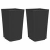 vidaXL Garden Planter Set of 2 Black PP (polypropylene)