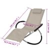 vidaXL Sun Lounger Black (frame) and cream (fabric)