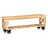 vidaXL TV Stand 51.2"x11.8"x16.5" Rough Mango Wood