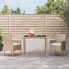 vidaXL 3 Piece Patio Dining Set with Cushions Beige Poly Rattan