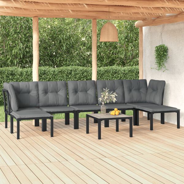 vidaXL Garden Lounge Set Black and Grey