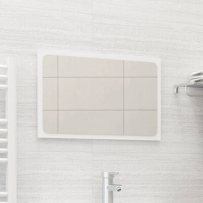 vidaXL Bathroom Mirror White 23.6"x0.6"x14.6" Engineered Wood