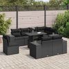 vidaXL Garden Sofa Set Black