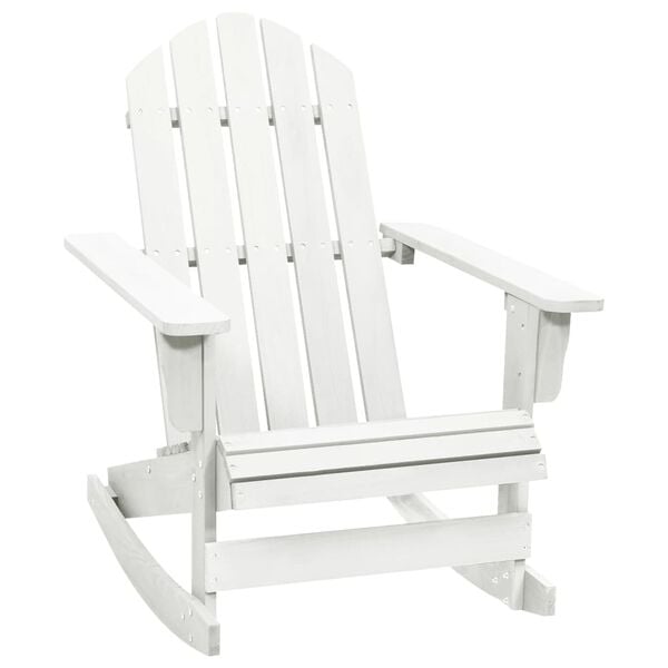 vidaXL Garden Rocking Chair White Hardwood Medium Garden Rocking Chair