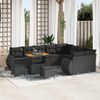 vidaXL Garden Sofa Set with Cushion with Storage 12 pcs Black